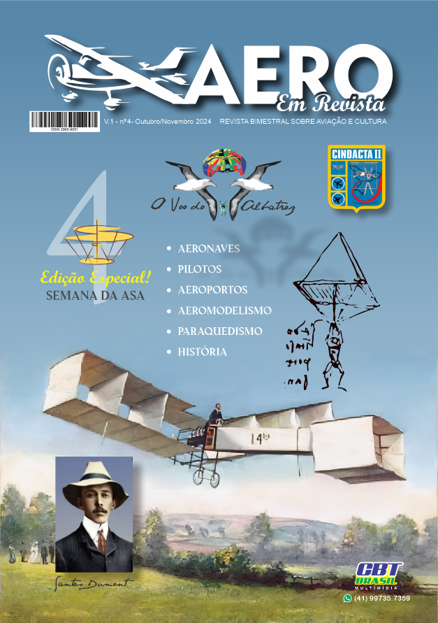 Capa da AERO em Revista n4. Santos Dumont, 14Bis, Logo do CINDACTA II, Logo do Voo do Albatroz. . Edição especial da Semana da Asa.