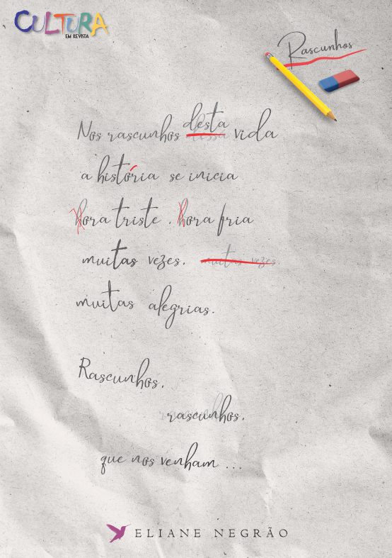 #poesia #vida #rascunhos #reflexão #tristeza #alegria #existença #emoções #sentimentos #recomeços #mudança #ciclodavida #momentos #esperança #introspecção #reflexaopoetica #poesiaSobreVida #experiências #memórias #dilemasdaVida #superação #autoconsciência #filosofia #sentimentosHumanos #poesiaBrasileira #poesiaContemporânea #autodescoberta #ElianeNegrão #FrancoRovedo #CulturaEmRevista #literatura #poetabrasileira #poetacontemporânea #reflexãopessoal