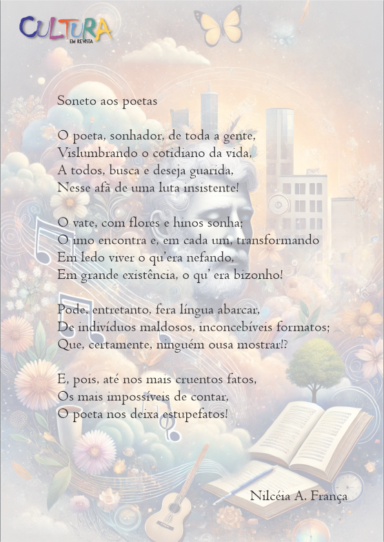 #poesia #soneto #poetas #literatura #versos #inspiração #arte #cotidiano #beleza #emoção #transformação #criação #lirismo #vida #sentimentos #poesias #poetando #cultura #reflexão #sentimento #arteliteraria #NilceiaFranca #verso #esperança #expressão #amizade #escrita #FrancoRovedo #CulturaEmRevista